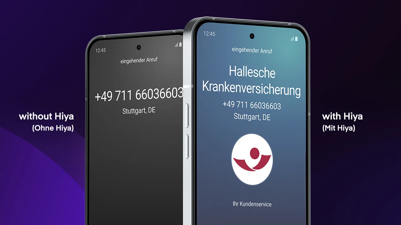 Hiya Branded Call shows your company name, number, and logo so recipients can know who is calling.