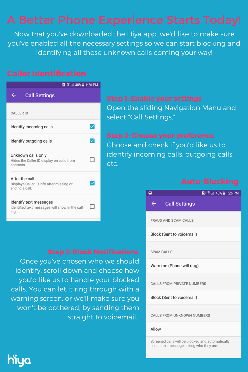 Getting started with hiya android caller id auto block settings