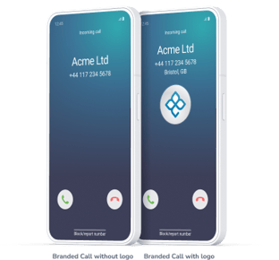 Branded Call phone screens with and without logo for a UK business